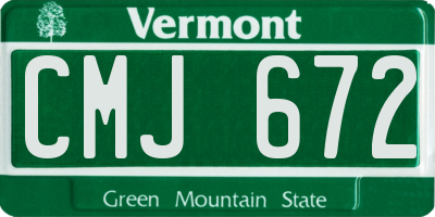 VT license plate CMJ672