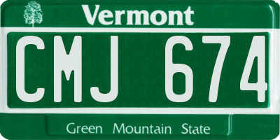 VT license plate CMJ674