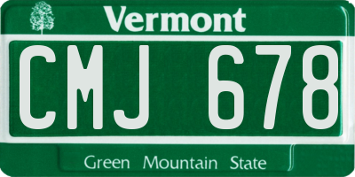 VT license plate CMJ678