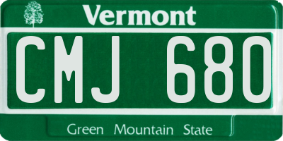 VT license plate CMJ680