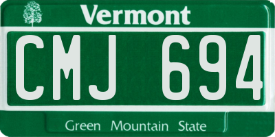 VT license plate CMJ694