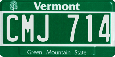 VT license plate CMJ714