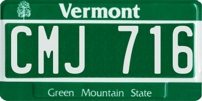 VT license plate CMJ716