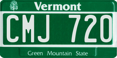 VT license plate CMJ720