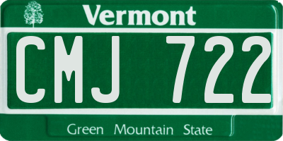 VT license plate CMJ722