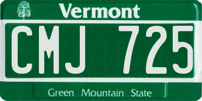 VT license plate CMJ725