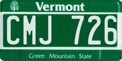 VT license plate CMJ726