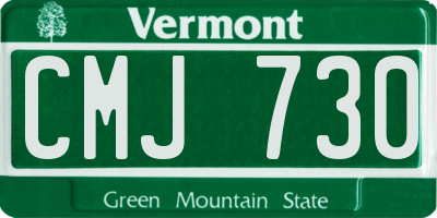 VT license plate CMJ730