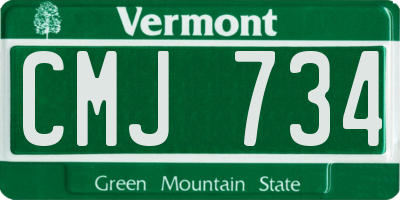 VT license plate CMJ734