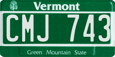 VT license plate CMJ743