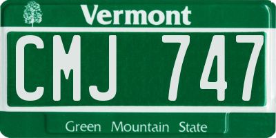 VT license plate CMJ747