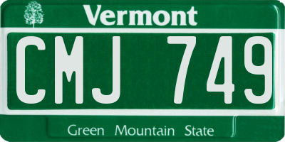 VT license plate CMJ749