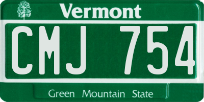 VT license plate CMJ754