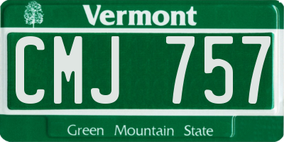 VT license plate CMJ757