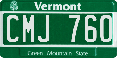 VT license plate CMJ760