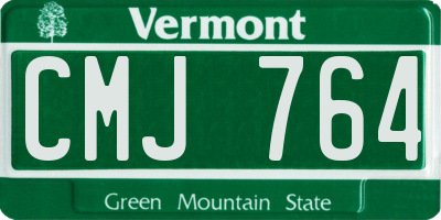VT license plate CMJ764