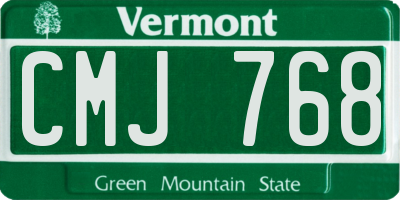 VT license plate CMJ768