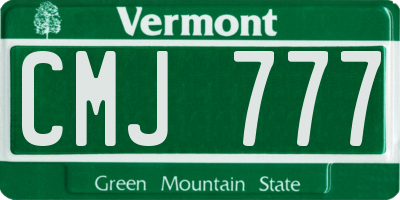 VT license plate CMJ777