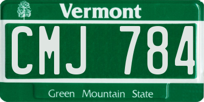 VT license plate CMJ784