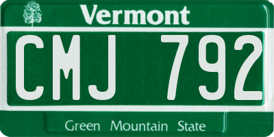 VT license plate CMJ792