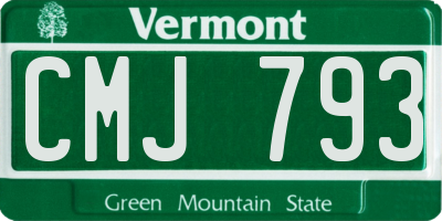 VT license plate CMJ793