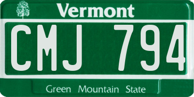 VT license plate CMJ794