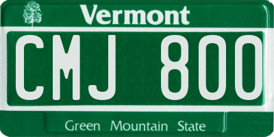 VT license plate CMJ800