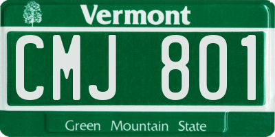 VT license plate CMJ801