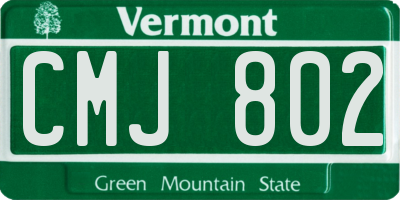VT license plate CMJ802