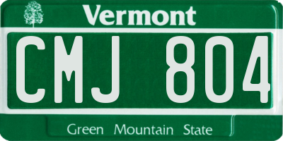 VT license plate CMJ804