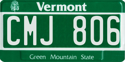 VT license plate CMJ806