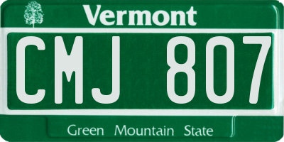 VT license plate CMJ807