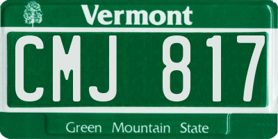 VT license plate CMJ817