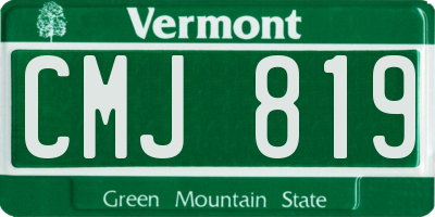 VT license plate CMJ819