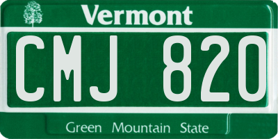 VT license plate CMJ820