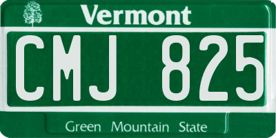 VT license plate CMJ825