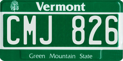 VT license plate CMJ826