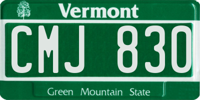 VT license plate CMJ830