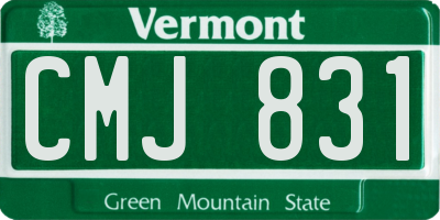 VT license plate CMJ831