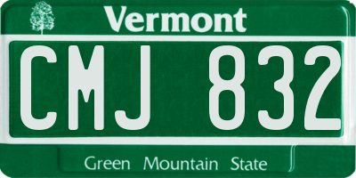 VT license plate CMJ832