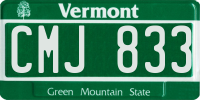 VT license plate CMJ833