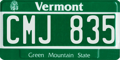 VT license plate CMJ835