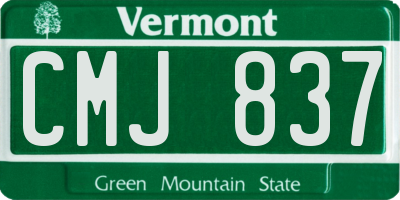 VT license plate CMJ837
