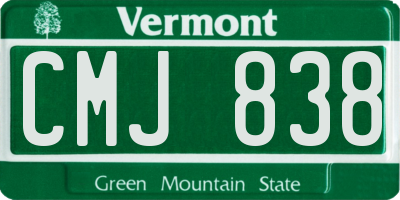 VT license plate CMJ838