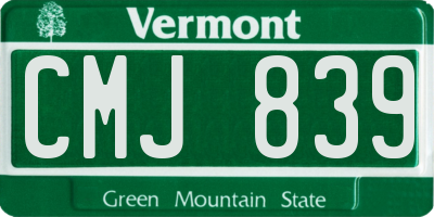 VT license plate CMJ839
