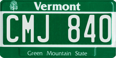 VT license plate CMJ840