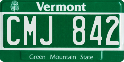 VT license plate CMJ842