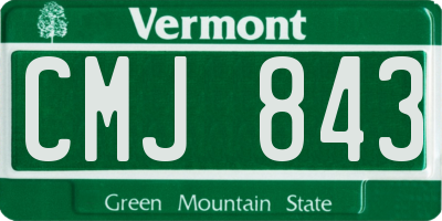 VT license plate CMJ843