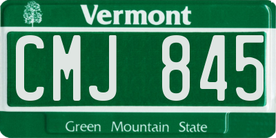 VT license plate CMJ845