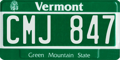 VT license plate CMJ847